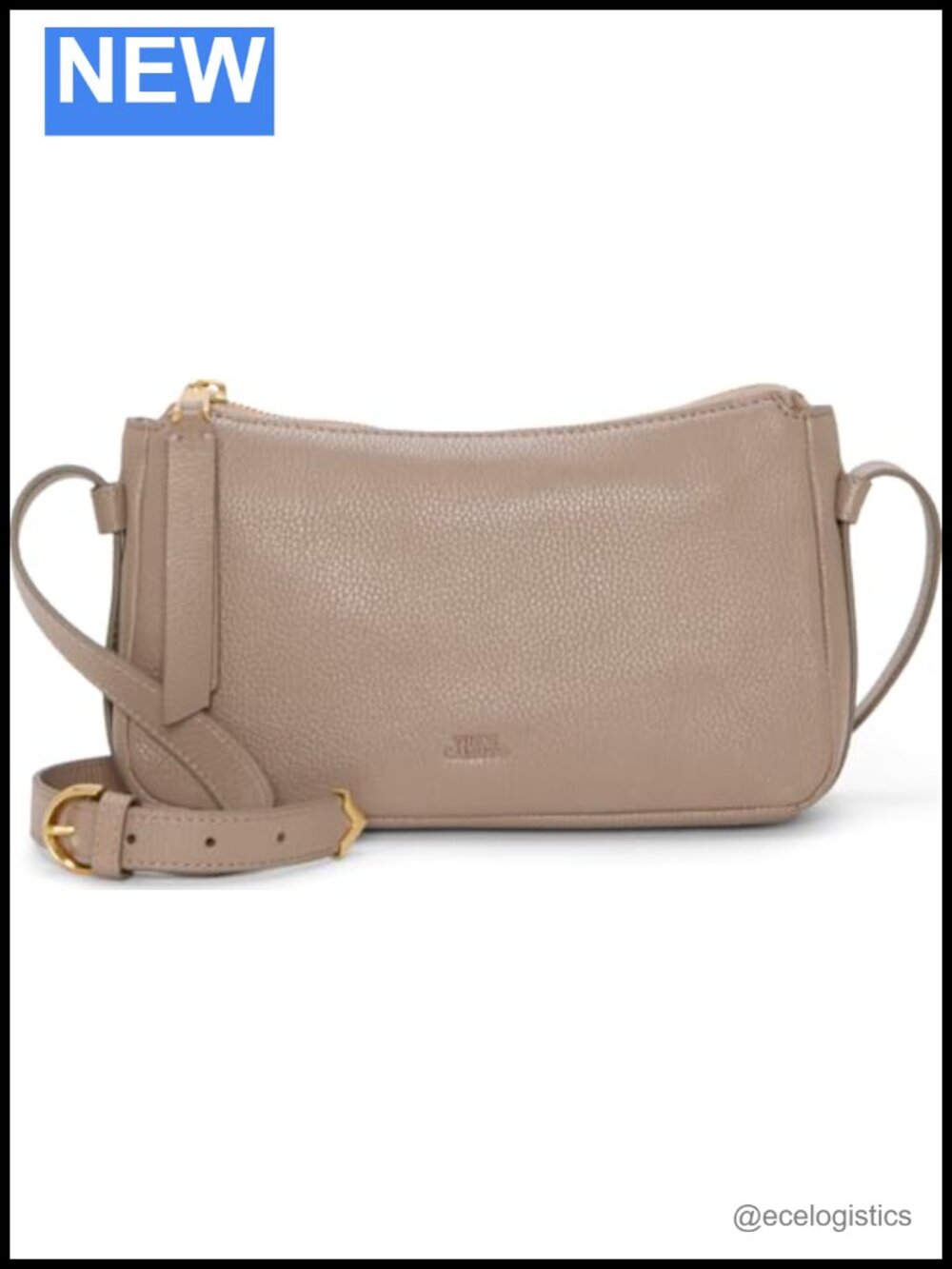 Genuine Leather Crossbody Bag with Zipper Closure